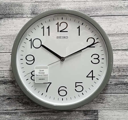 Zegar ścienny SEIKO QXA847N 31 cm szary cichy mechanizm