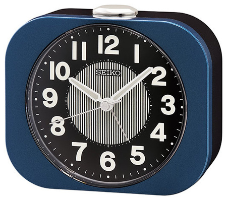 Budzik Seiko QHE206L 11x10 cm niebieski matowy