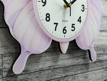 Zegar ścienny JVD HJ120 dziecięcy motyl 40x38 cm