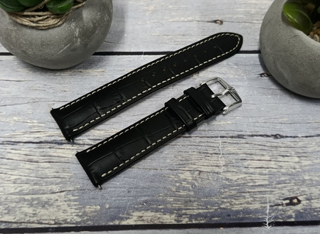 Skórzany wodoodporny pasek do zegarka 21 mm HIRSCH Duke L 01028051-2-21