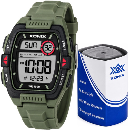 Zegarek Xonix DBI-004 męski elektroniczny zielony 43 mm