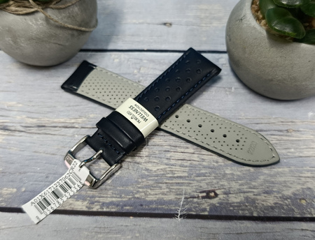 Skórzany pasek do zegarka 22 mm Morellato A01X6171237062CR22 granatowy wodoodporny