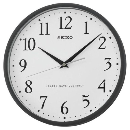 Zegar ścienny SEIKO QXR210K 30 cm czarny sterowany radiowo DCF77