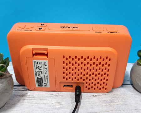 Budzik zegar Karlsson KA6035OR pomarańczowy 17x9,5 cm, cyfry 6,5 cm - OUTLET
