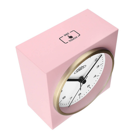 Budzik Prim C01.4430.23 różowy pastelowy cichy mechanizm 10 cm