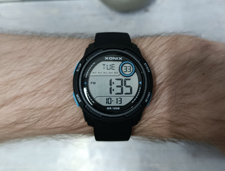 Zegarek Xonix DBF-005 młodzieżowy elektroniczny czarny 42 mm