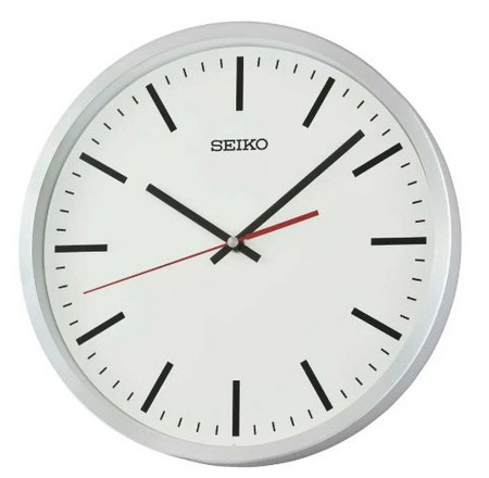 Zegar ścienny SEIKO QXA861A 30 cm aluminiowy srebrny