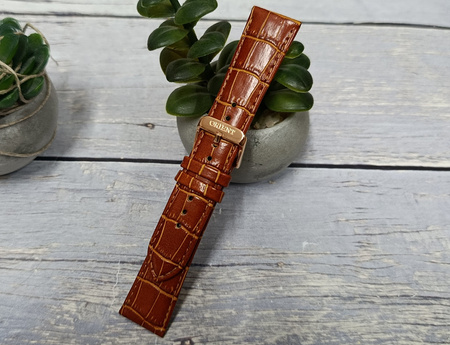 Pasek do zegarka Orient Bambino UL002016P0 21 mm brązowy