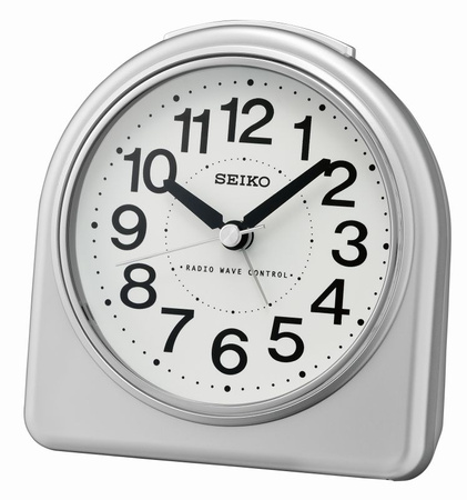 Budzik SEIKO QHR204S 11x12 cm srebrny sterowany radiowo DCF77