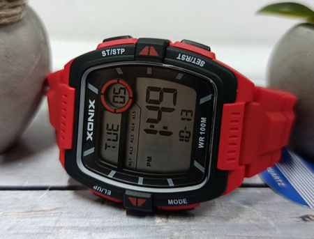 Zegarek Xonix DBI-003 męski elektroniczny czerwony 43 mm