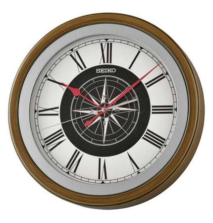 Zegar ścienny SEIKO QXA844B 35 cm róża wiatrów