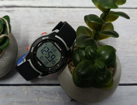 Zegarek Xonix BAZ-007 młodzieżowy elektroniczny czarny srebrny