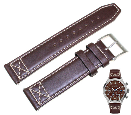 Skórzany pasek do zegarka Nautica A14697G 20 mm