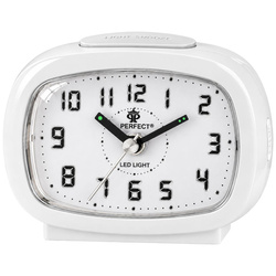 Budzik Perfect BB09007 biały 9,2 cm podświetlenie drzemka