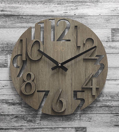 Drewniany zegar ścienny JVD HT113.1 średnica 40 cm