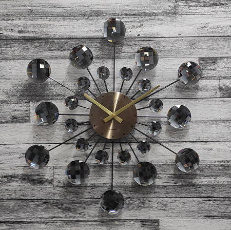 Zegar ścienny JVD HT464.2 z kryształkami, średnica 48,5 cm